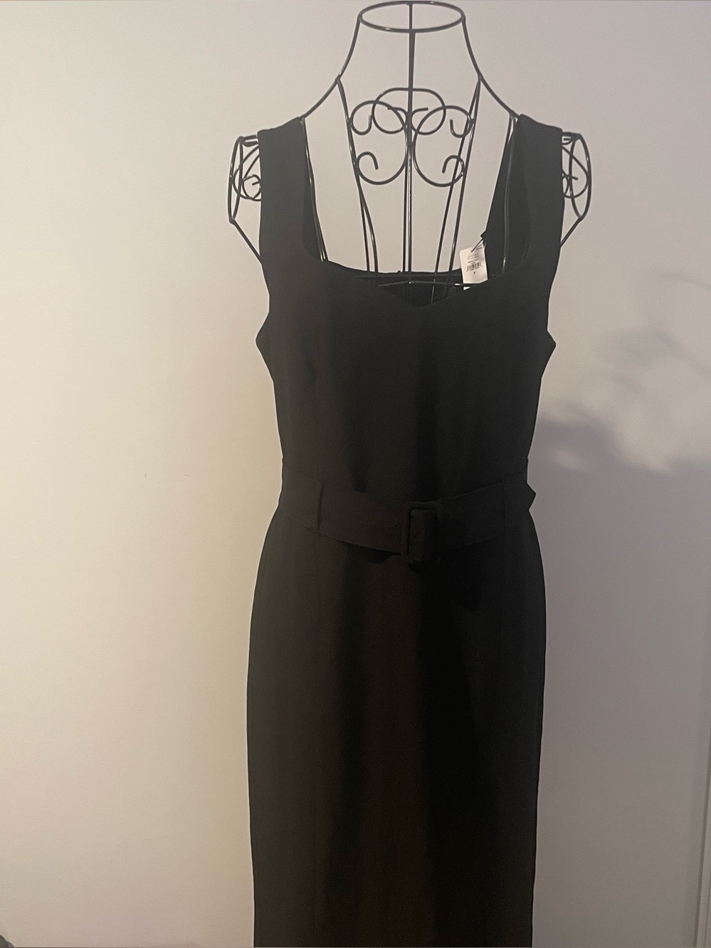 Banana Republic Classic Black Belted Sheath Dress with Side Slit size 6 NWT